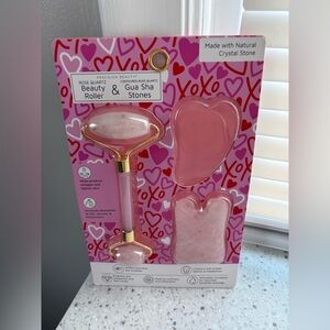 Precision Beauty Rose Quartz Beauty Roller and Gua Sha Set